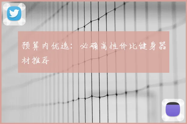 预算内优选：必确高性价比健身器材推荐